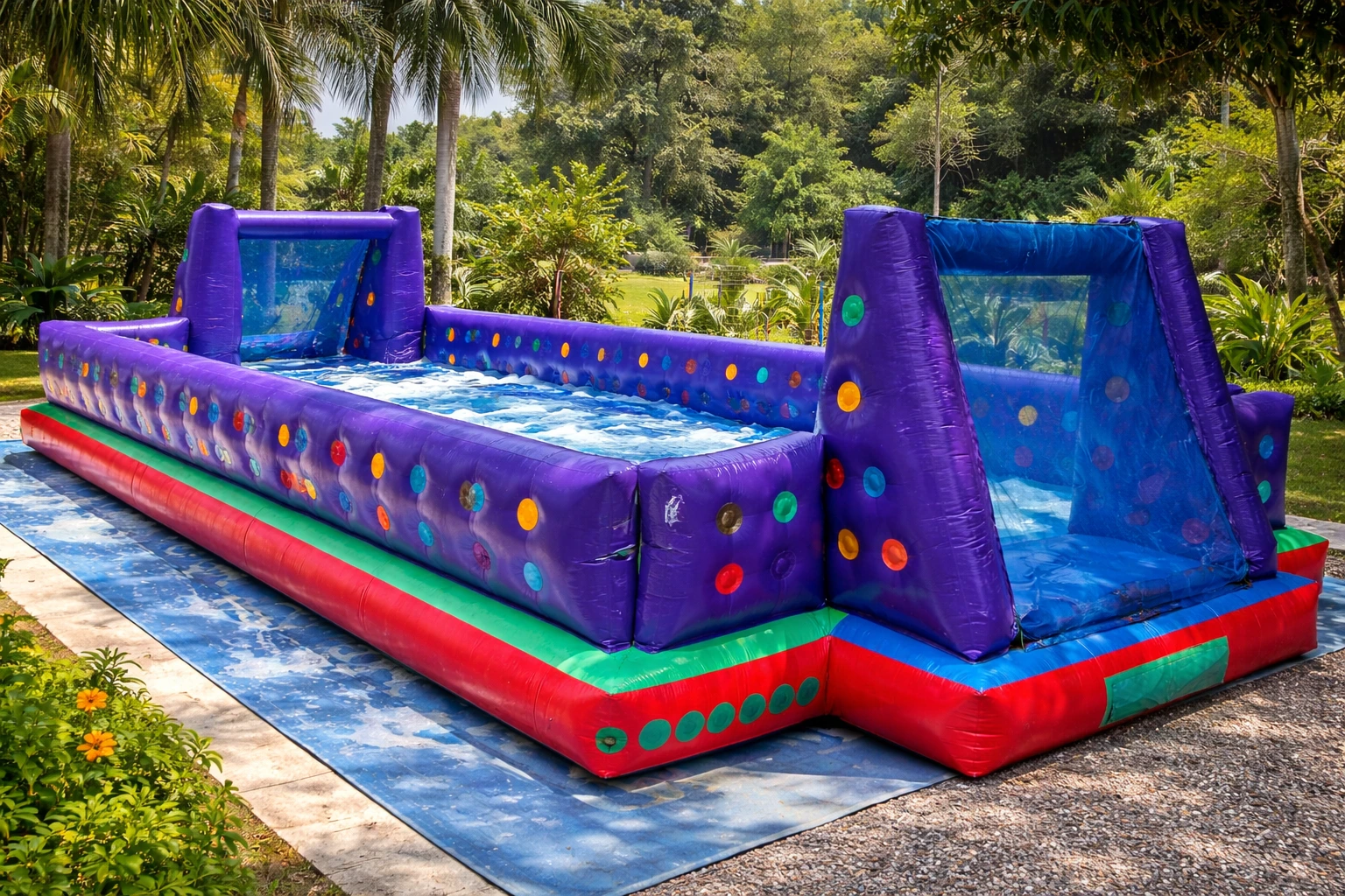 Futebol de Sabão 4x8 — brinquedo inflável grande para eventos no Rio de Janeiro